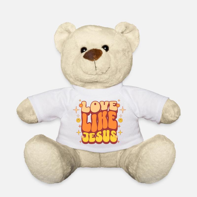 Design Love Jesus aux couleurs rétro - Nounours - blanc