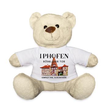 Iphofen Kitzingen, Bayern Zeichnung altes Stadttor - Teddy - Weiß - Vorne