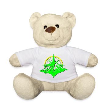 Compass With Mountain Silhouette - Teddy Bear - white - Front
