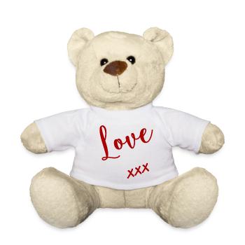 I LOVE YOU. SAINT VALENTIN. EVJF. JE T'AIME - Nounours - blanc - Devant