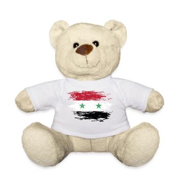 Syria flag used - Teddy Bear - white - Front