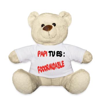 Papi tu es formidable - Nounours - blanc - Devant