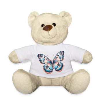 Butterfly, flower - Légèreté Envolée - Teddy Bear - white - Front
