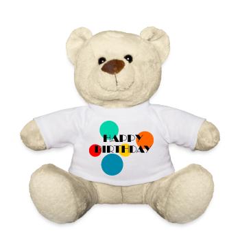 HAPPY BIRTHDAY. HAPPY BIRTHDAY. ANNIVERSARY. - Teddy Bear - white - Front