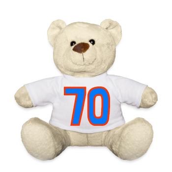 70. 70 ANS. 70e ANNIVERSAIRE. ANNIVERSAIRE 70 ANS. - Nounours - blanc - Devant