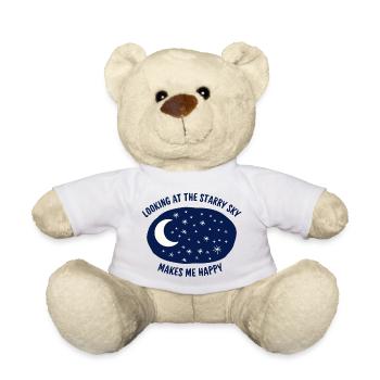 Quotes, The starry sky makes me happy - Teddy Bear - white - Front