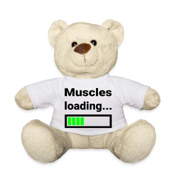 Conception amusante pour les muscles sportifs Chargement de la barre de blague - Nounours - blanc - Devant