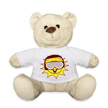 Party Sonne Sommer Spaß Gesicht Cool Musik Club - Teddy - Weiß - Vorne
