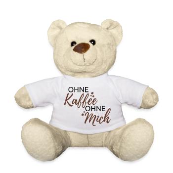 Sans café, sans moi ! Lettrage - Nounours - blanc - Devant