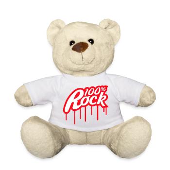 100% Percent Musique Rock Timbre Graffiti Drops - Nounours - blanc - Devant