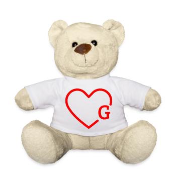 lettre g cœur rouge - Nounours - blanc - Devant