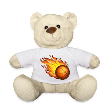 Burning Basketball - Teddy Bear - white - Front