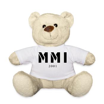 Römische Zahl Geburtsjahr Made in 2001 - Teddy - Weiß - Vorne
