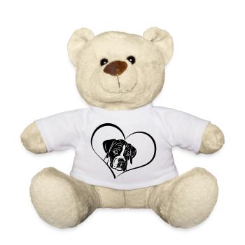 Boxer puppy in the heart - Teddy Bear - white - Front