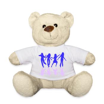 Vier Frauen Tanzen Schatten Spiegelung Silhouette - Teddy - Weiß - Vorne