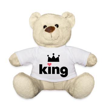 Valentinstag King Queen passendes Paar Partnerlook - Teddy - Weiß - Vorne