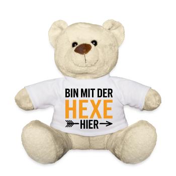 Bin mit der Hexe Funny Halloween - Teddy - Weiß - Vorne