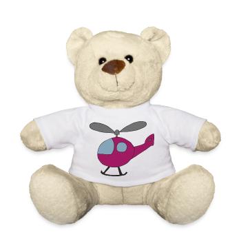 Hélicoptère Rose - Nounours - blanc - Devant