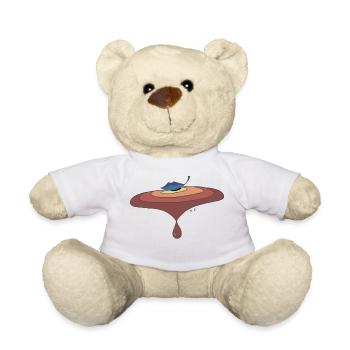 Feuille sur l’eau avec des gouttes - Nounours - blanc - Devant