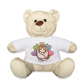 Kuscheliges Kätzchen unter Decke - Teddy - Weiß - Vorne