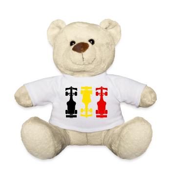 Formule Belgique Formula Racing Belgium Drapeau - Nounours - blanc - Devant