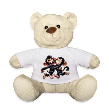 Couple de chimpanzés - Nounours - blanc - Devant