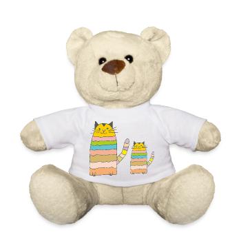 Chat Mère Enfant - Nounours - blanc - Devant