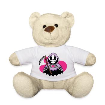 Kawaii Grim Reaper with Heart - Teddy Bear - white - Front