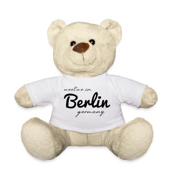 Berlin Allemagne Fan Flag Design T Shirt - Nounours - blanc - Devant
