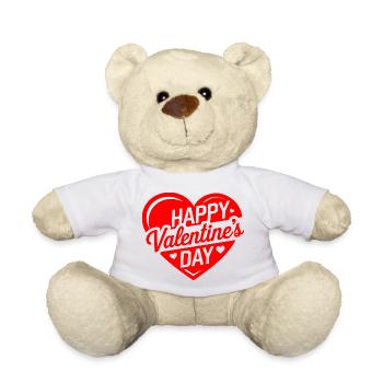 Happy Valentine's Day 2025 T-shirt gift for him - Teddy Bear - white - Front