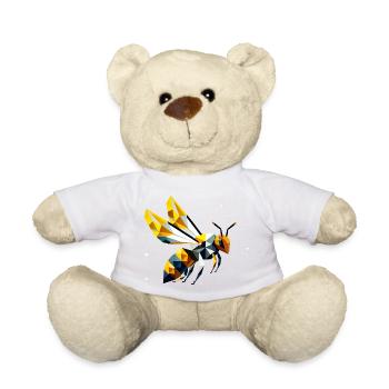 geometric bee, in modern polygon style - Teddy Bear - white - Front