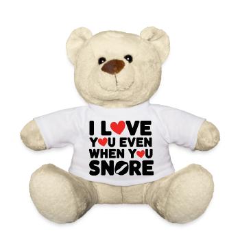 Je t’aime même quand tu ronfles - Nounours - blanc - Devant