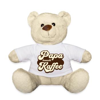 Cooles Papa braucht Kaffee Vati Kaffeejunkie - Teddy - Weiß - Vorne