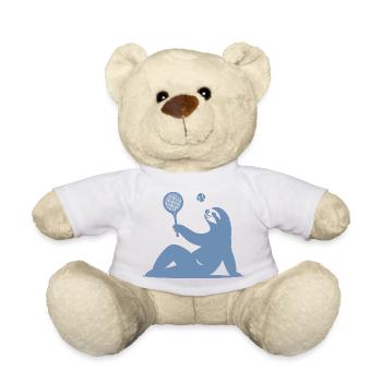 Faultier Tennis Tennisspieler Ball Horn Silhouette - Teddy - Weiß - Vorne