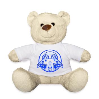 Hase Motorrad Fahren Biker Fahrer Roller Mofa Cool - Teddy - Weiß - Vorne