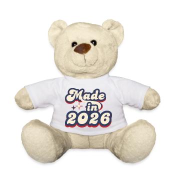 Made in 2026 retro - Teddy Bear - white - Front