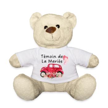 Bride's Witness Car Floral Bride - Teddy Bear - white - Front
