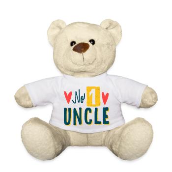 Colorful No. 1 Uncle Lettering - Teddy Bear - white - Front