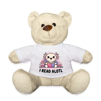 Ich lese Alotl - Süßer Axolotl Bücherwurm - Teddy - Weiß - Vorne