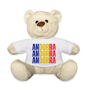 Flagge von Andorra, andorranischer Stolz - Teddy - Weiß - Vorne