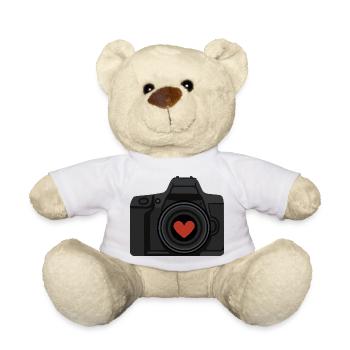 Appareil photo d’amour avec un cœur pour les vrais fans de photographie - Nounours - blanc - Devant