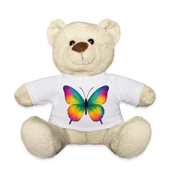 Papillon à l’aquarelle – Farbenfroher Schmetterling - Nounours - blanc - Devant