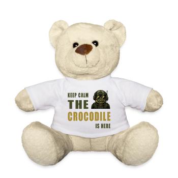Krokodil im Einsatz – Keep Calm - Teddy - Weiß - Vorne