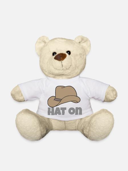 hat on - Teddy - Weiß