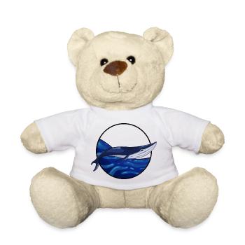 Azure Whale Crest Amid Ocean Waves - Teddy Bear - white - Front