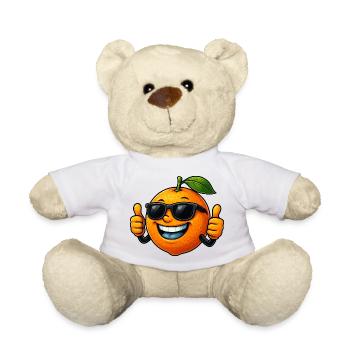 Coole süße Apfelsine Cartoon Sommerfrucht - Teddy - Weiß - Vorne