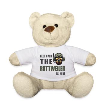 Rottweiler – Conception Keep Calm - Nounours - blanc - Devant