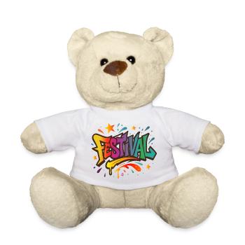 Festival – Colourful energy in graffiti style - Teddy Bear - white - Front