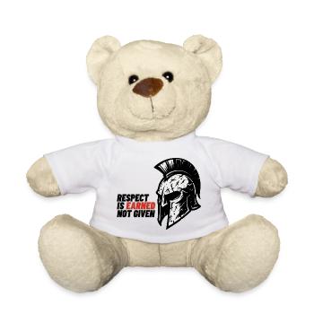 Le respect se gagne et ne se donne pas – Casque Spartan - Nounours - blanc - Devant