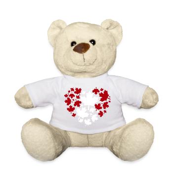Ahornblatt Herzmuster - Teddy - Weiß - Vorne